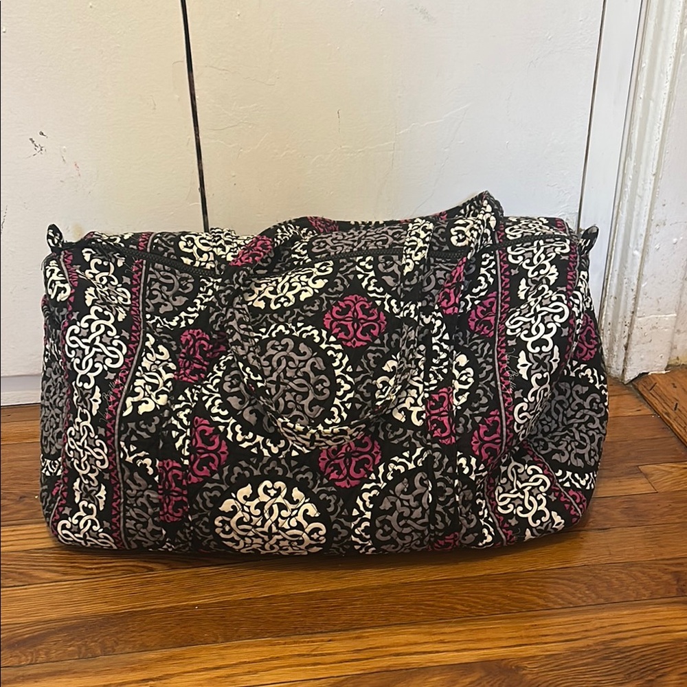 Vera Bradley Black and Pink Quilted Travel Bag